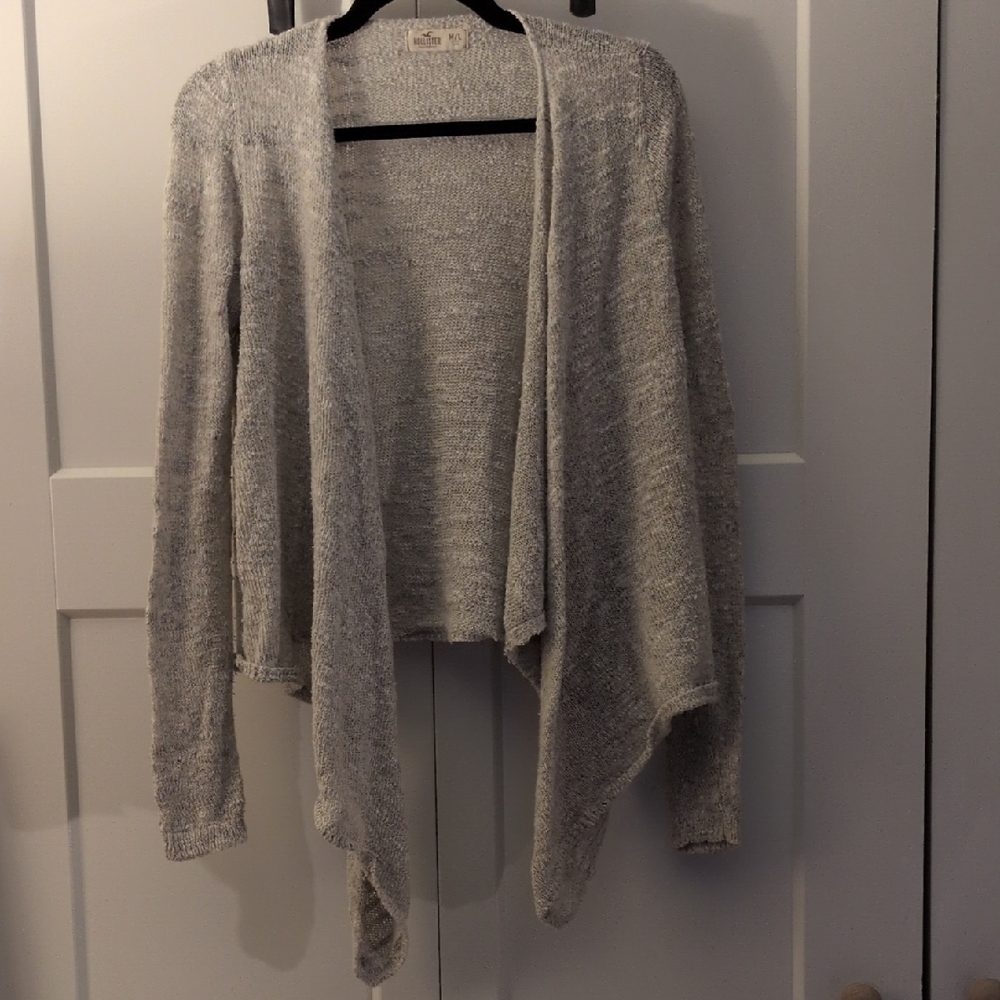 Hollister Women's Light Grayish/Tan Open Front Cardigan
